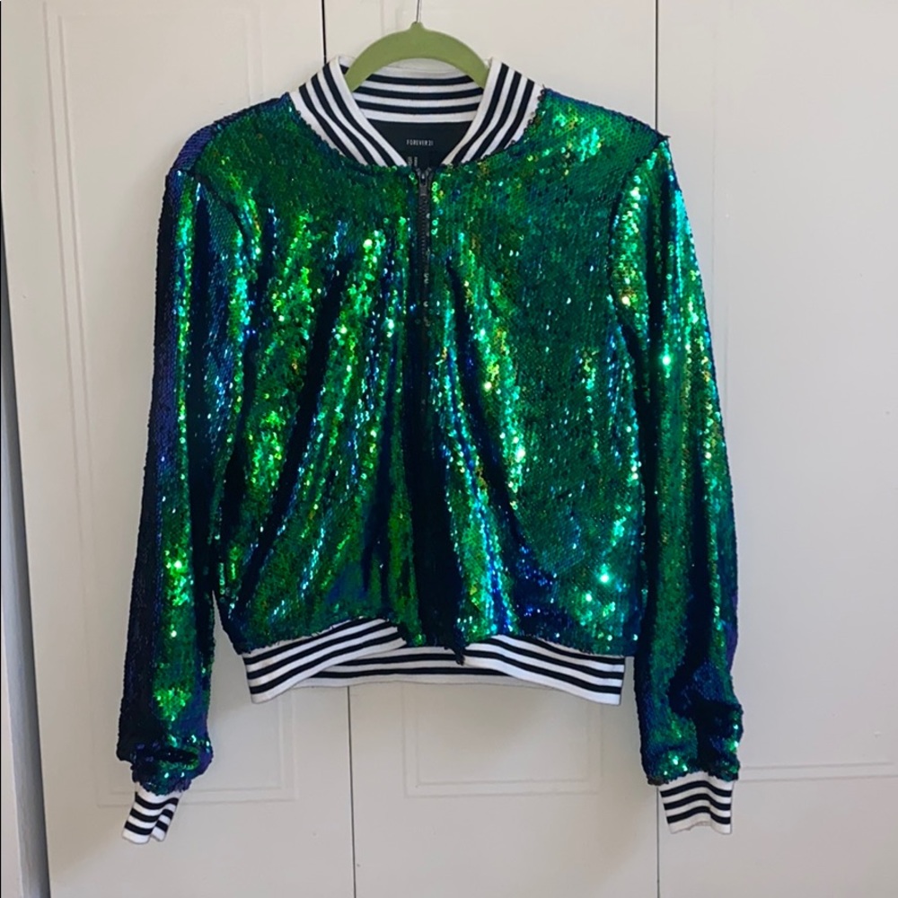 Sequin bomber jacket